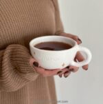 فنجان سرامیکی دست ساز | بوهو | طرح دار | دسته دار - Image 2