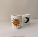 ماگ سرامیکی دست ساز | بوهو | ماه | خورشید | بدون دسته - Image 4