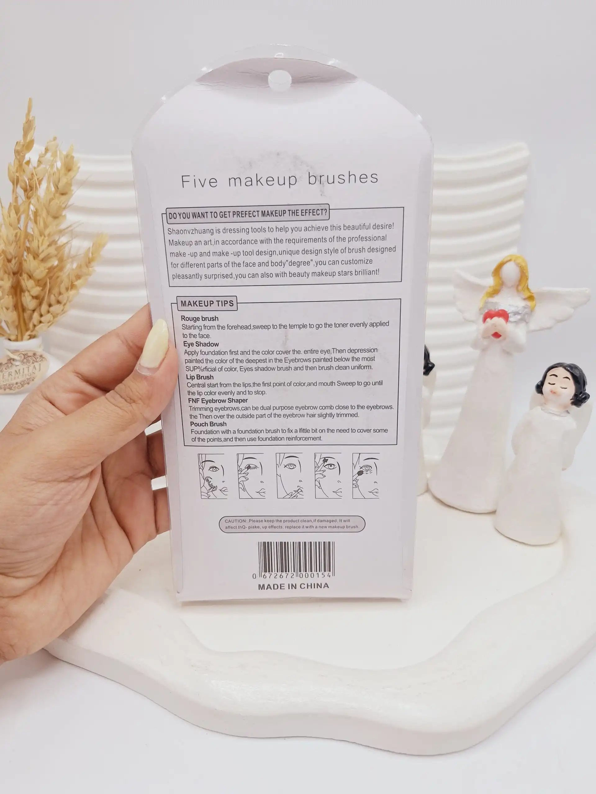 20251009060606931-thumbnail ست براش 5 تیکه کرومی مدل فانتری (رنگ بنفش) کد 0154 - Image 1