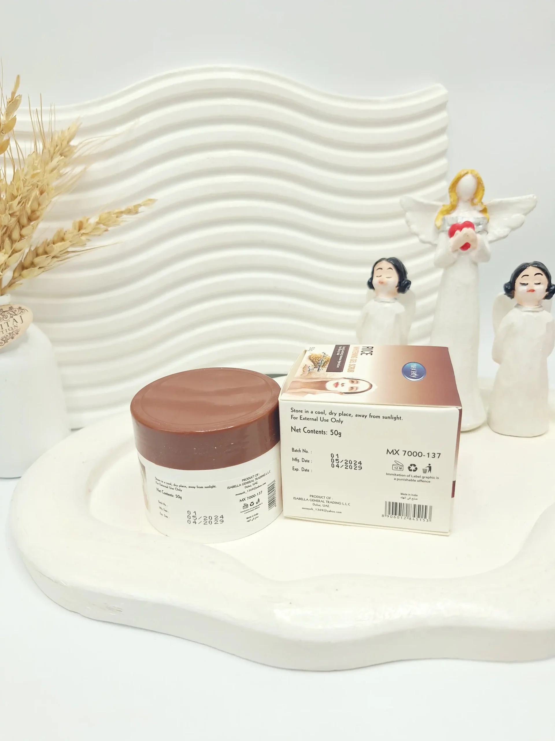 20251111161449755-thumbnail ژل اسکراب صورت برنج مکس لیدی کد 5153 (کارتن قهوه ای) - Image 1