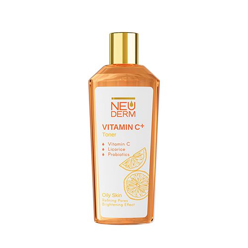 vitamin-c-oily-skin-toner-neuderm-200ml تونر پوست چرب ویتامین سی پلاس نئودرم|Neuderm vitamin c plus oily skin toner - Image 1