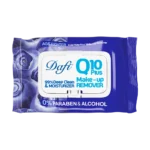 دستمال مرطوب پاک کننده آرایش دافی مدل Q10 طرح میوه بلوبری بسته 50 عددی