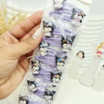 ست 10 تایی پنس مو بنفش طرح دلقک کرومی مشکی