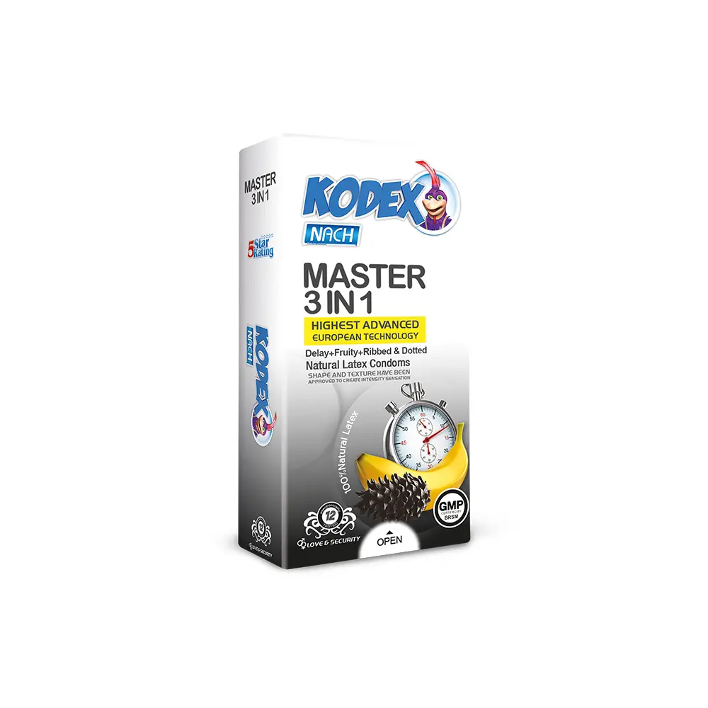 3-in-1 کاندوم تاخیری کدکس مدل Master 3 In 1 بسته 12 عددی - Image 1