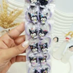 ست 10 تایی کش مو 2 تایی بنفش طرح کرومی مشکی