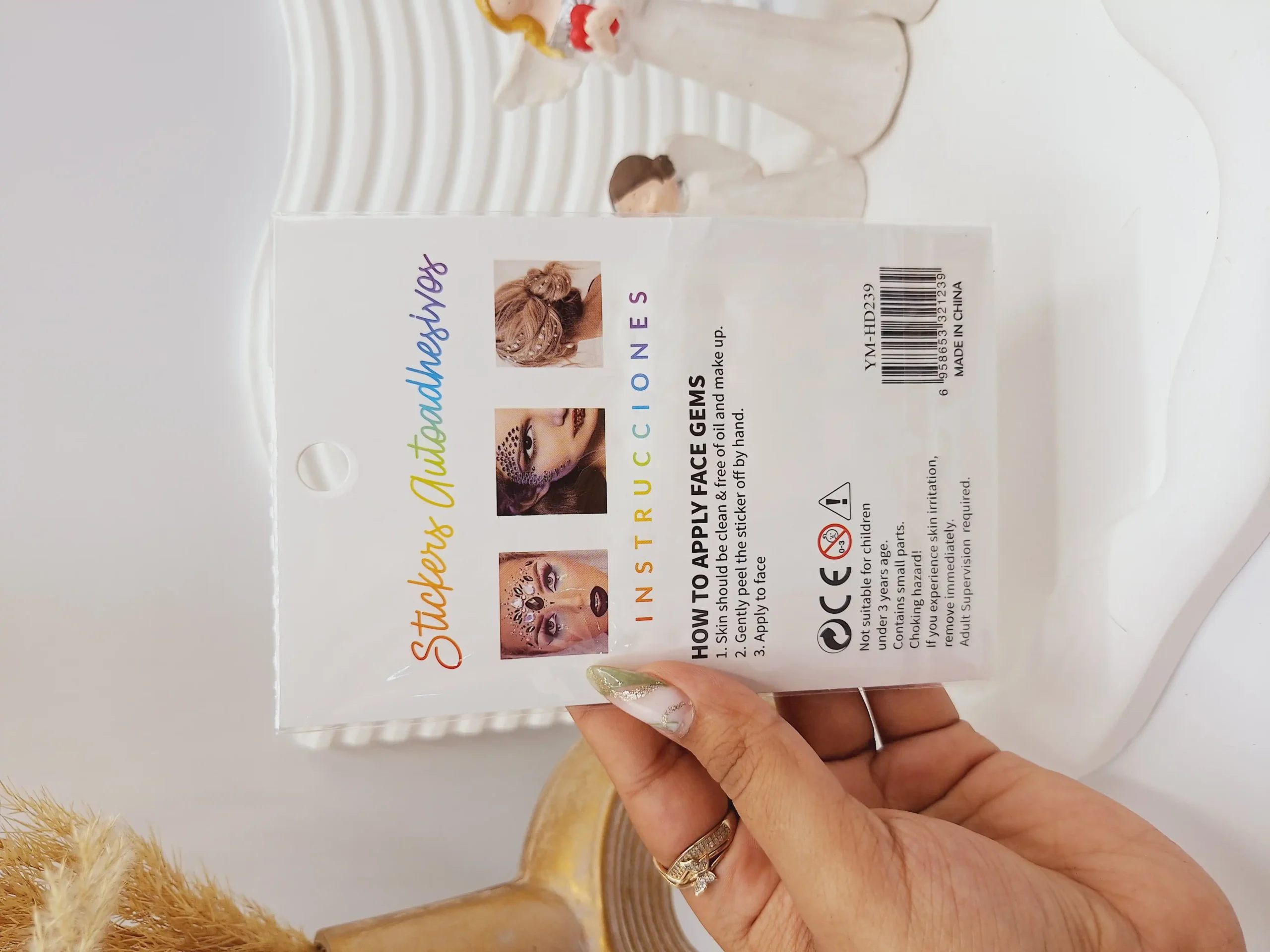 20250731062856751-thumbnail نگین و مراورید چسبی (طرح قلب) مناسب صورت و بدن و ناخن همه کاره HD239 کد 1239 - Image 1