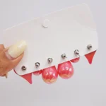 پک گوشواره آبنباتی سرخابی طرح سوم