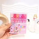 باکس 6 تایی لیپ گلاس خوش رنگ طرح اسب تک شاخ برند Barin کد 1024