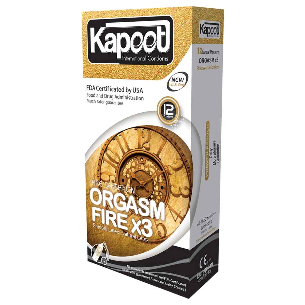 kapoot-orgasm-fire-×3-12-1 کاندوم تاخيري کاپوت 12 عددي ارگاسم سه برابر - Image 1