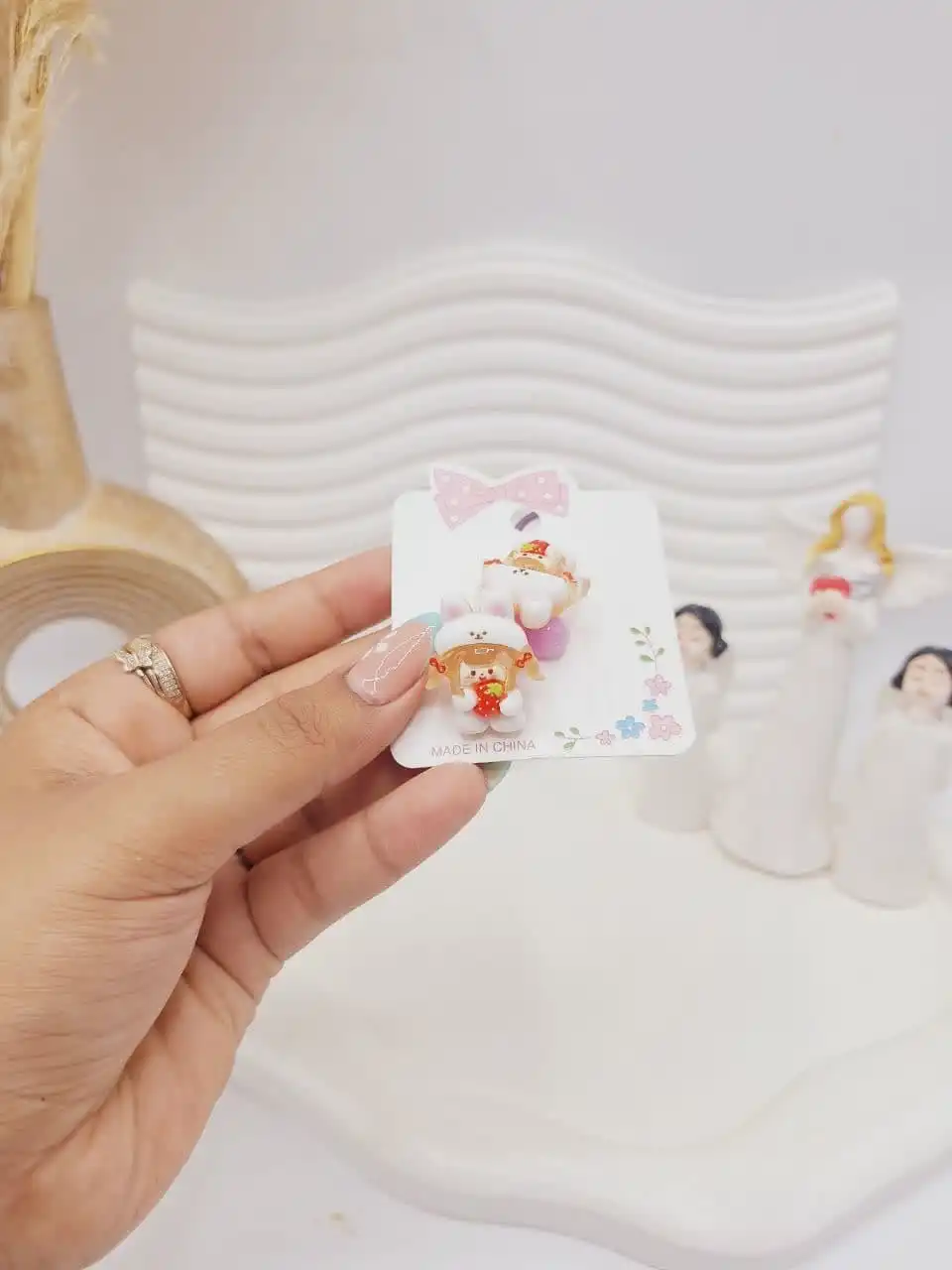 20250731063548513-thumbnail کش مو 2 تایی طرح دخترانه خرسی و میوه ای - Image 1