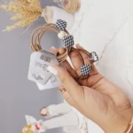 کش مو 2 تایی طرح مربع پارچه ای مروارید دار رندم