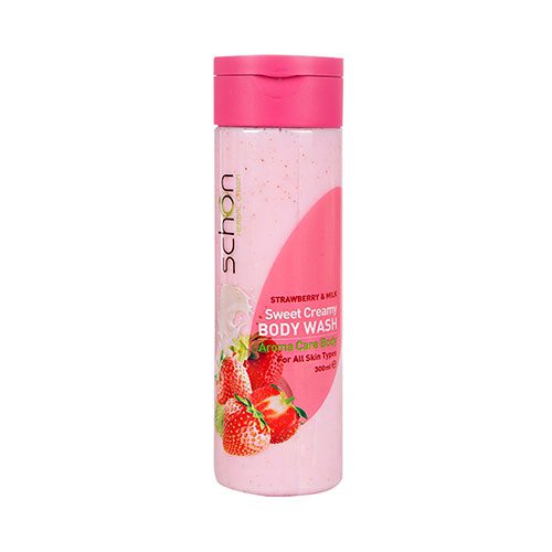 160297158 شامپو بدن کرمی شیر و توت فرنگی شون 300 میل|Schon Strawberry And Milk Creamy Body Shampoo 300ml - Image 1