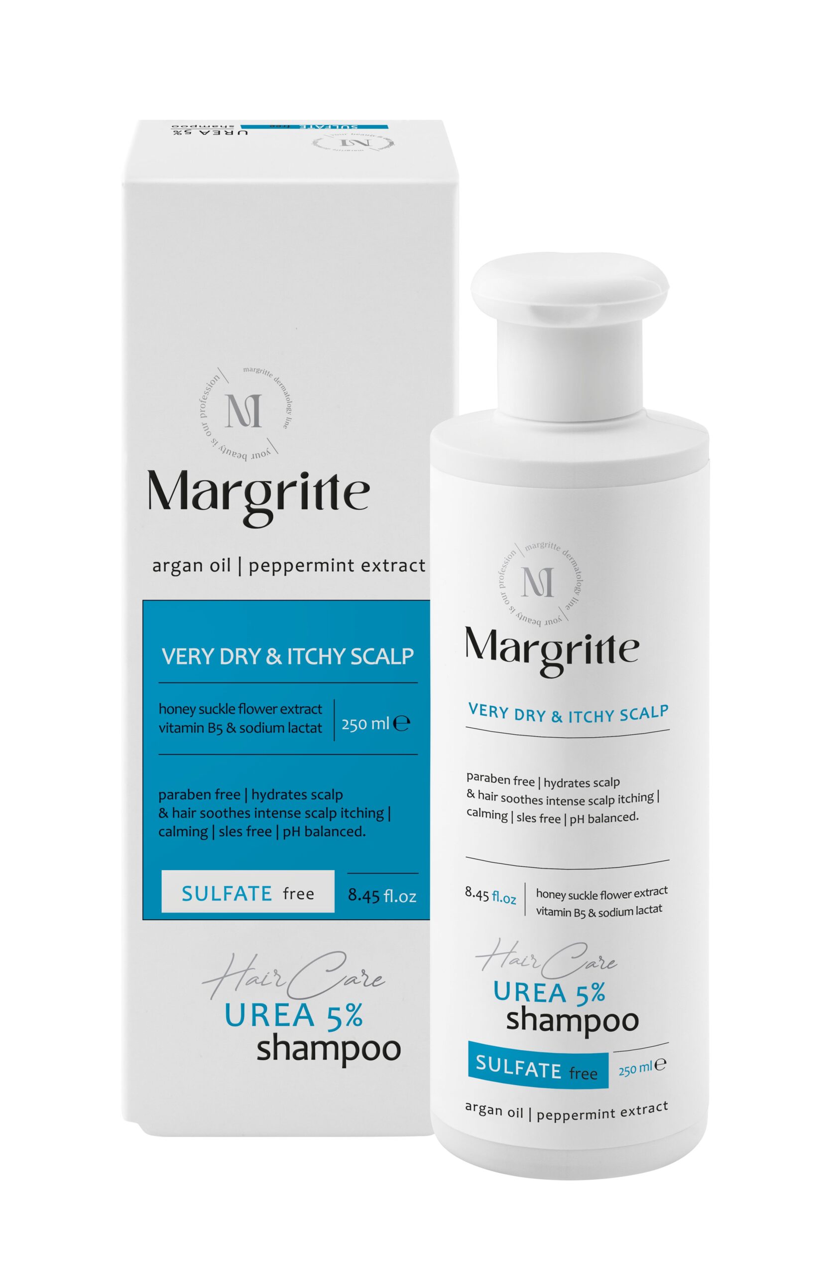 fa1a7772-285c-4ea0-adc9-f46c4d4c44a9 شامپو اوره 5 % (پوست و موی سر بسیار خشک و دارای خارش) حجم 250 میلی لیتر Sulfat Free مارگریت - Image 1