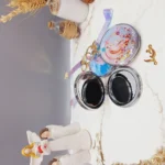 آینه شاین اکلیلی دایره ای طرح اسب تک شاخ به همراه آویز قفلی کد66007