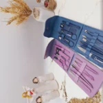 ست مانیکور و پدیکور همراه با کیف چرمی (12 تکه)