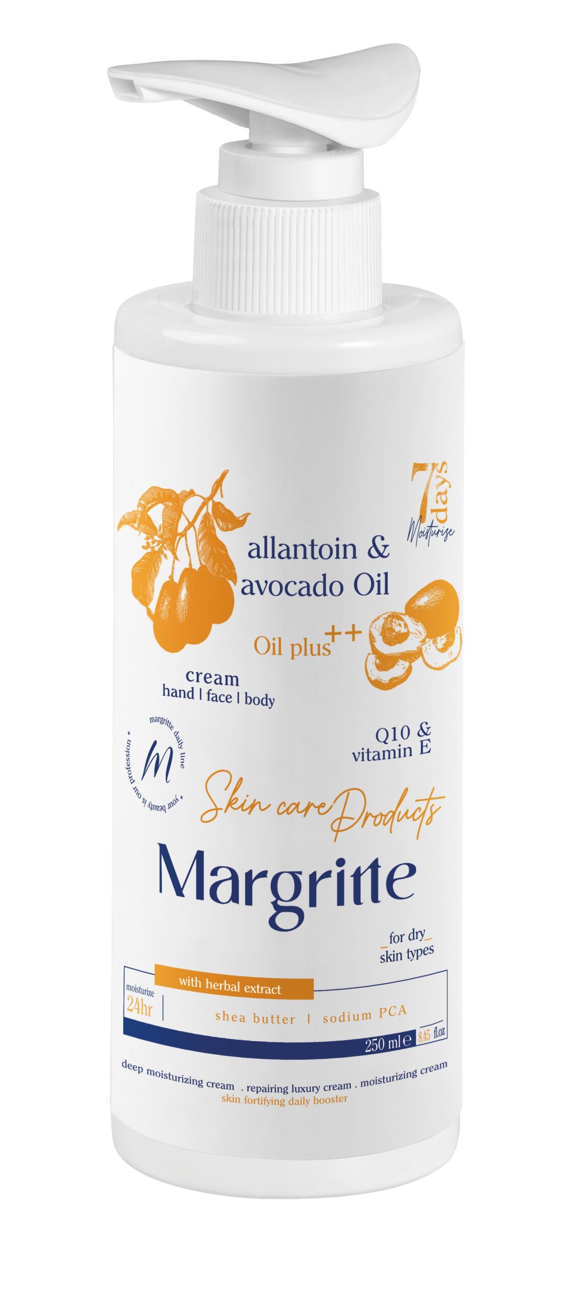 433709ae-d2c4-4aa3-a2b7-d0eac346ebf5 کرم مرطوب کننده آبرسان آووکادو حجم 250 میلی لیتر (پمپی) مارگریت - Image 1