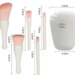 ست براش 5 تیکه باکس دار صدفی آینه دار بنفش