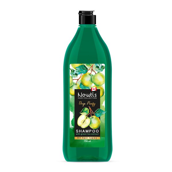 green-shmpoo شامپو سیب سبز دیپ پیوریفای نیوتیس 750 میل|Newtis deep purity shampoo apple green 750 ml - Image 1