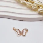 پلاک پروانه نگین مینمال طلایی ژوپینگ