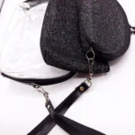 پک کیف آرایش 3 تایی طلقی شاین دار (مشکی)