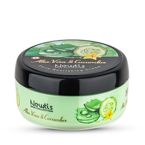 Newtis-Aloevera-Cucumber-Nourishing-Cream-200ml کرم مرطوب کننده آلوئه ورا و خیار 200 میل نیوتیس|Newtis Aloevera And Cucumber Nourishing Cream 200ml - Image 1