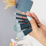 ست براش باکس دار 5 تیکه صورتی آینه دار رنگ سبز