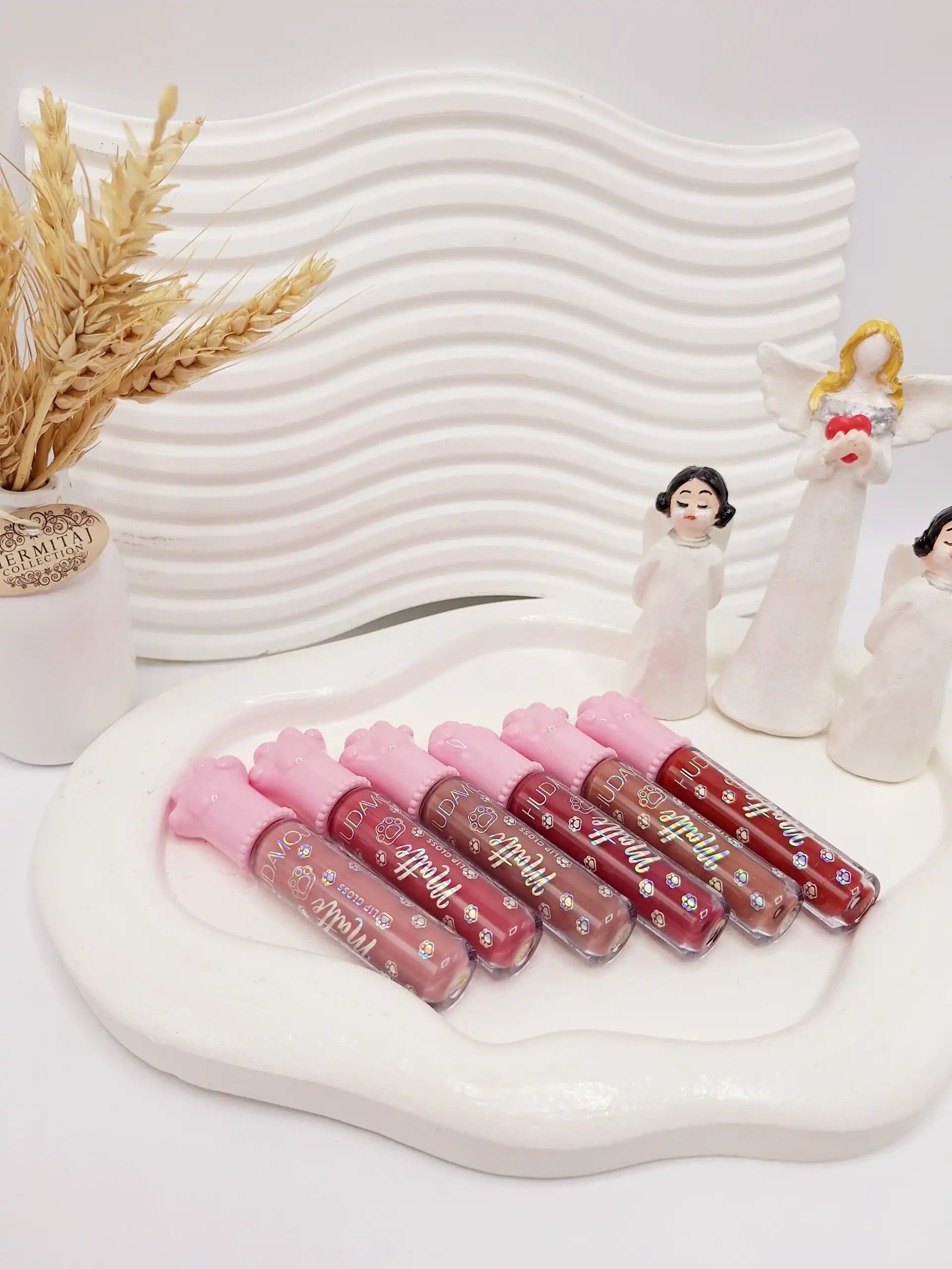 20250829203423343-thumbnail پک 6 تایی رژ مایع طرح پنجه صورتی برند هدا موجی کد 016 - Image 1