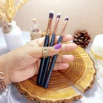 ست براش مشکی اصل 15 عددی لاکچری زووا با کیف چرمی ZOEVA (کیف قهوه ای تیره )