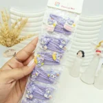 ست 10 تایی پنس مو کرومی بنفش شب تاب